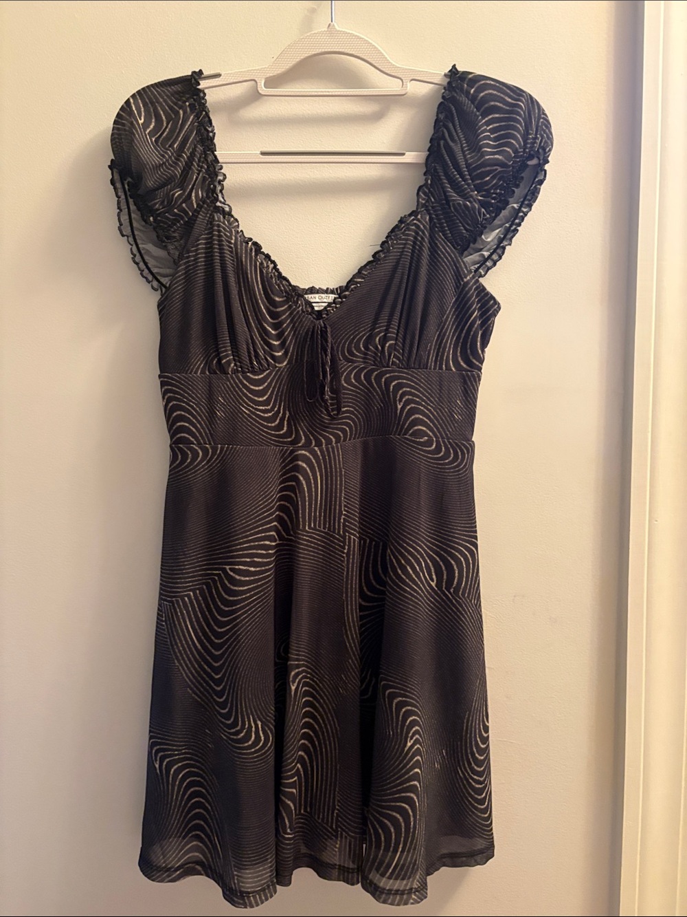 Urban Outfitters Black Swirl Mini Dress